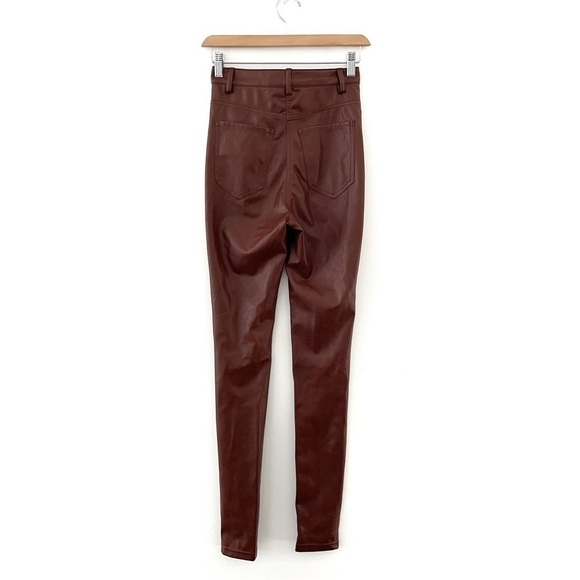 WILFRED FREE | Charm Pant Vegan Leather Skinny Size 00 Patina Brown Aritzia - Picture 7 of 10